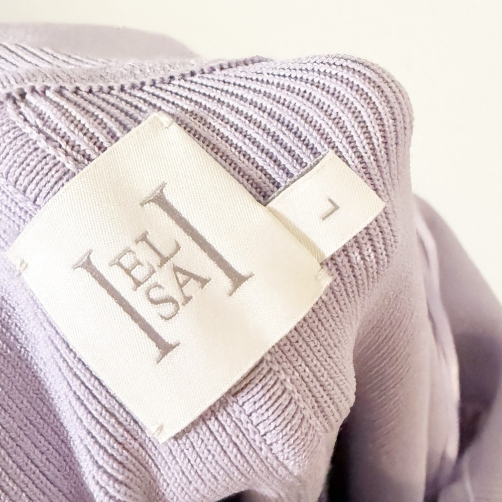 Helsa June Strapless Sheer Knit Bodysuit Lavender Purple Maxi Dress size Large - Picture 8 of 12